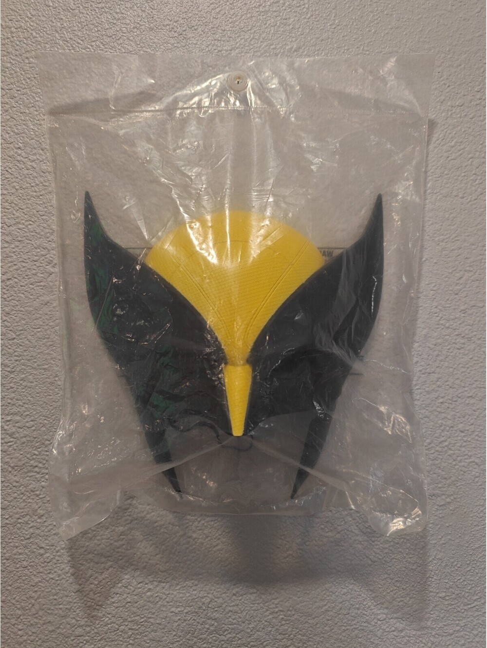 Wolverine Costume Mask Yellow and Black Plastic